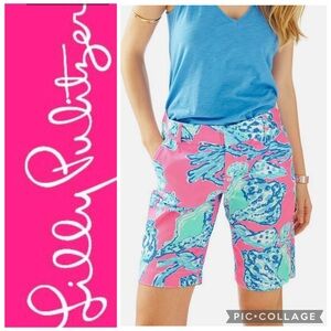Lilly Pulitzer Barefoot Princess Pink Pout Chipper Bermuda Shorts Size 4